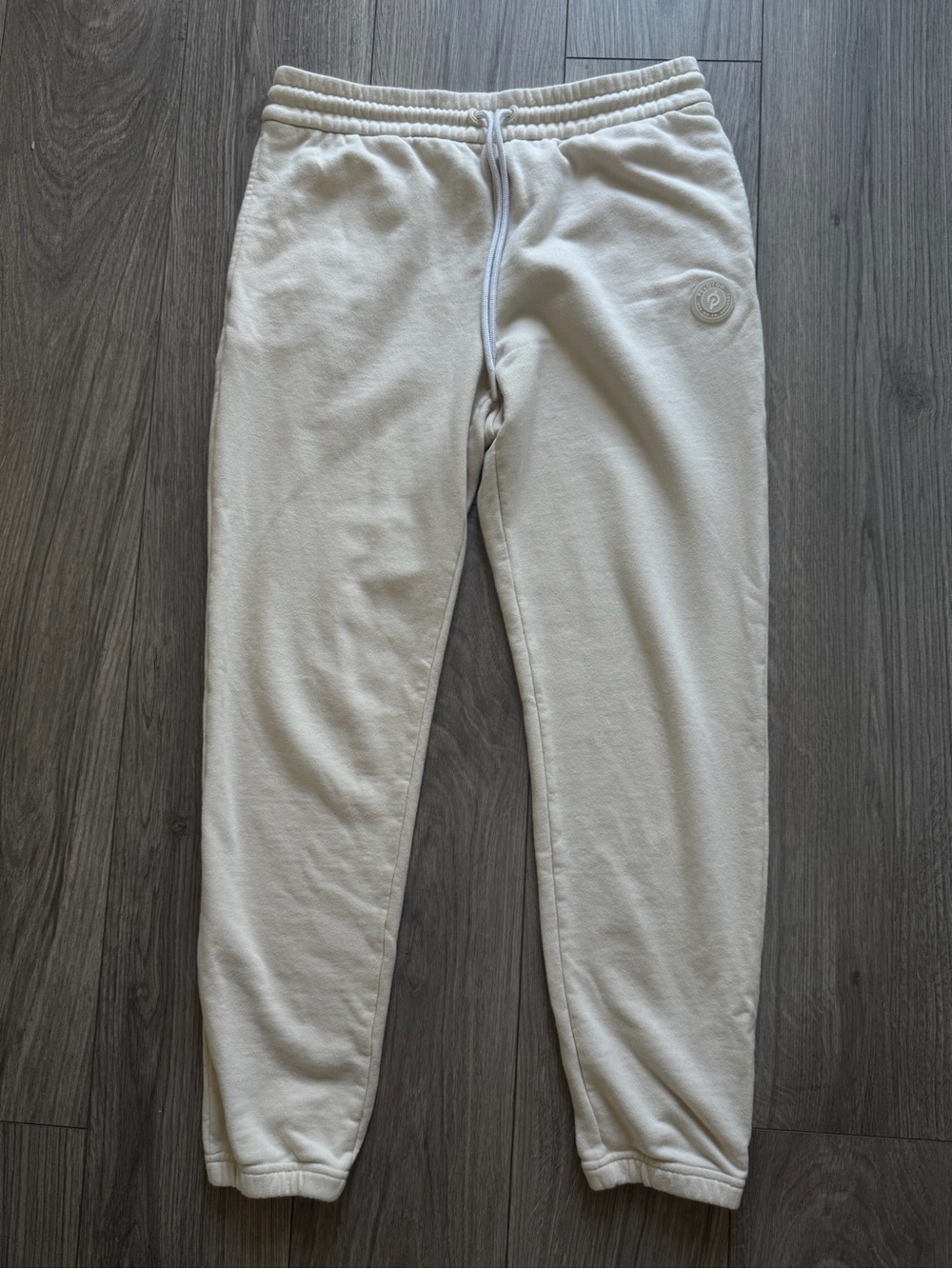 Peloton TWGF Jogger Sweatpants Mens Medium Beige Cotton Elastic Waist Activewear